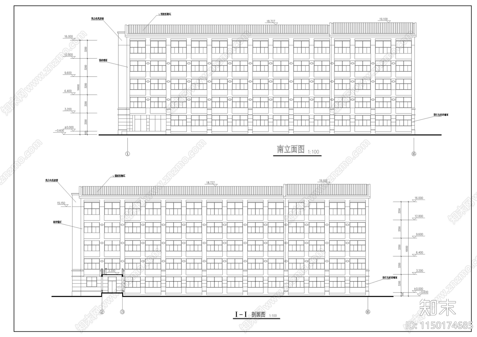 学生宿舍建筑cad施工图下载【ID:1150174685】