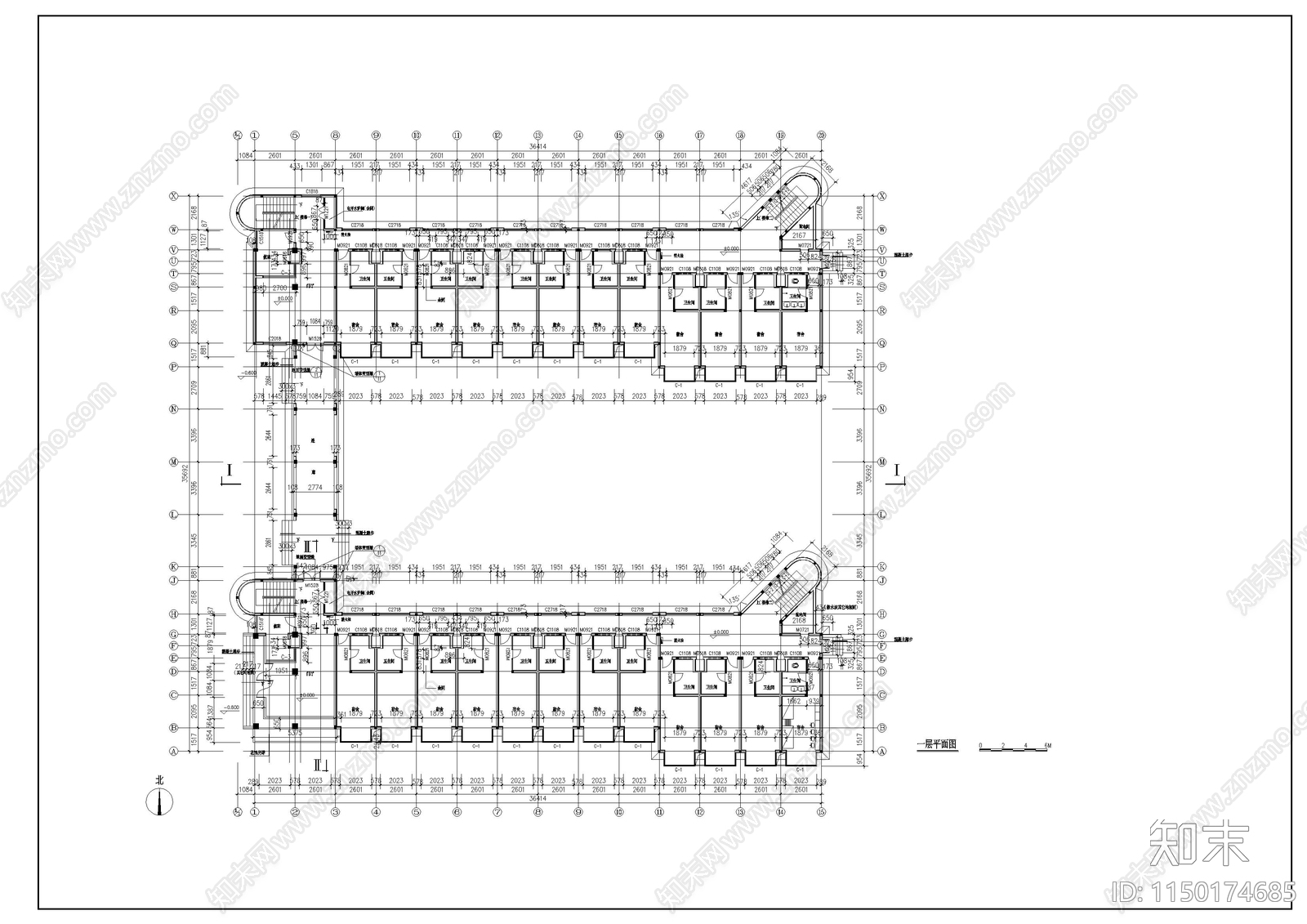 学生宿舍建筑cad施工图下载【ID:1150174685】