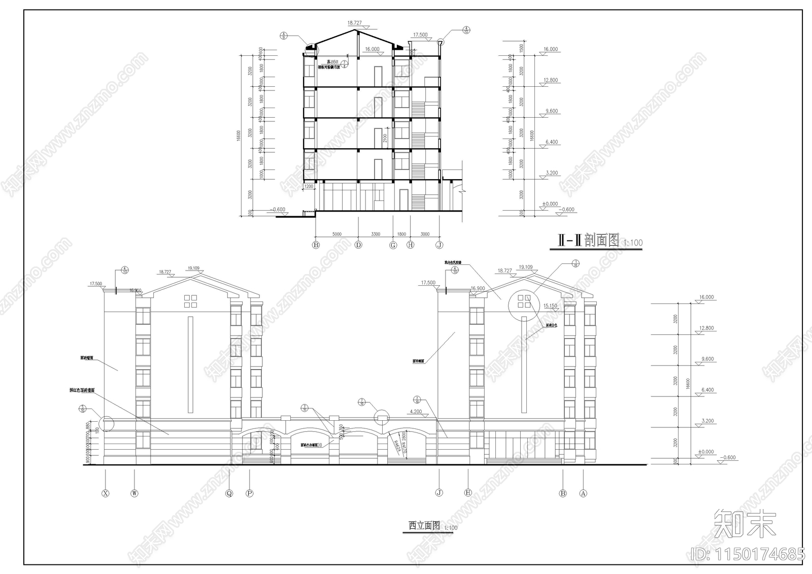 学生宿舍建筑cad施工图下载【ID:1150174685】