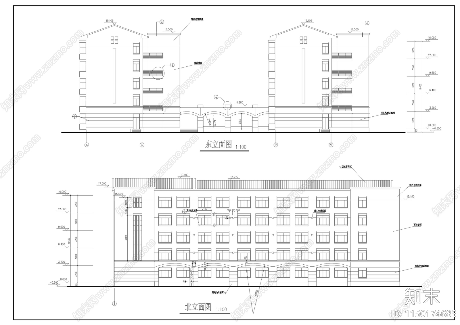 学生宿舍建筑cad施工图下载【ID:1150174685】