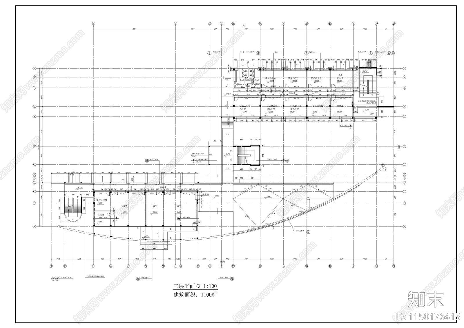 学校综合楼建筑cad施工图下载【ID:1150176415】