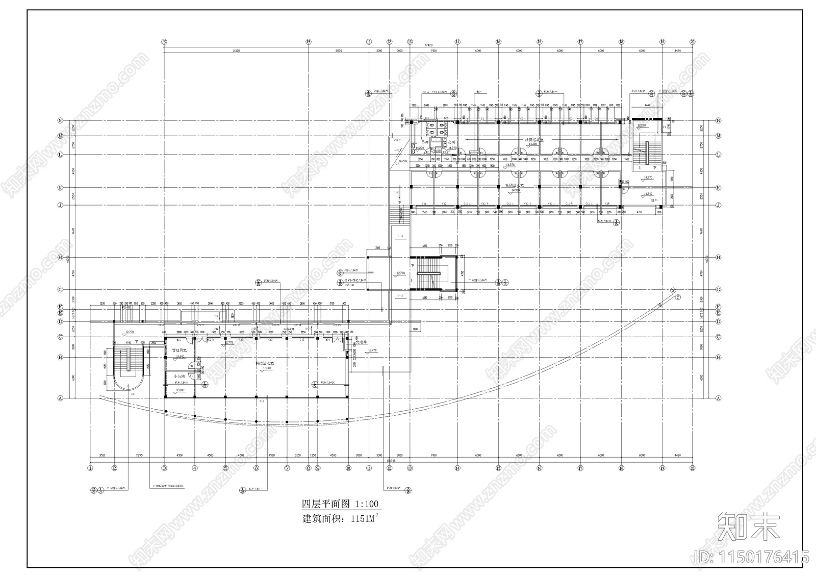 学校综合楼建筑cad施工图下载【ID:1150176415】