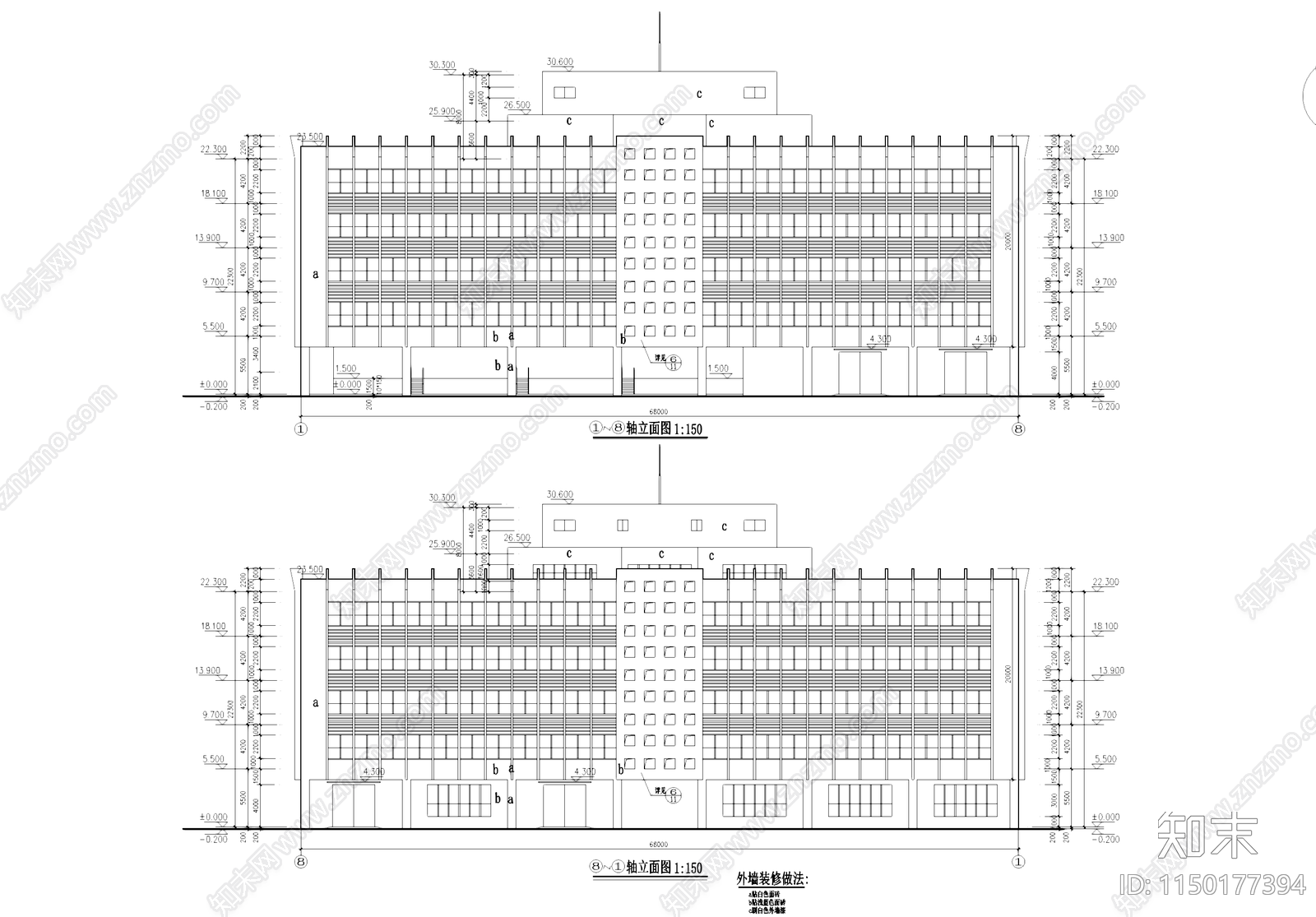 厂房车间大厦工业建筑cad施工图下载【ID:1150177394】