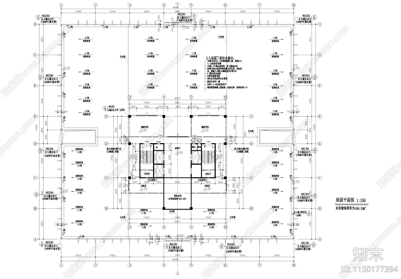 厂房车间大厦工业建筑cad施工图下载【ID:1150177394】