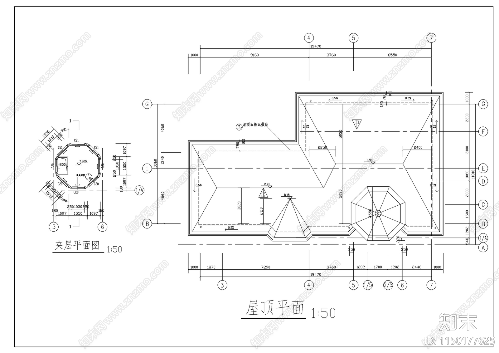 别墅设计建筑cad施工图下载【ID:1150177625】