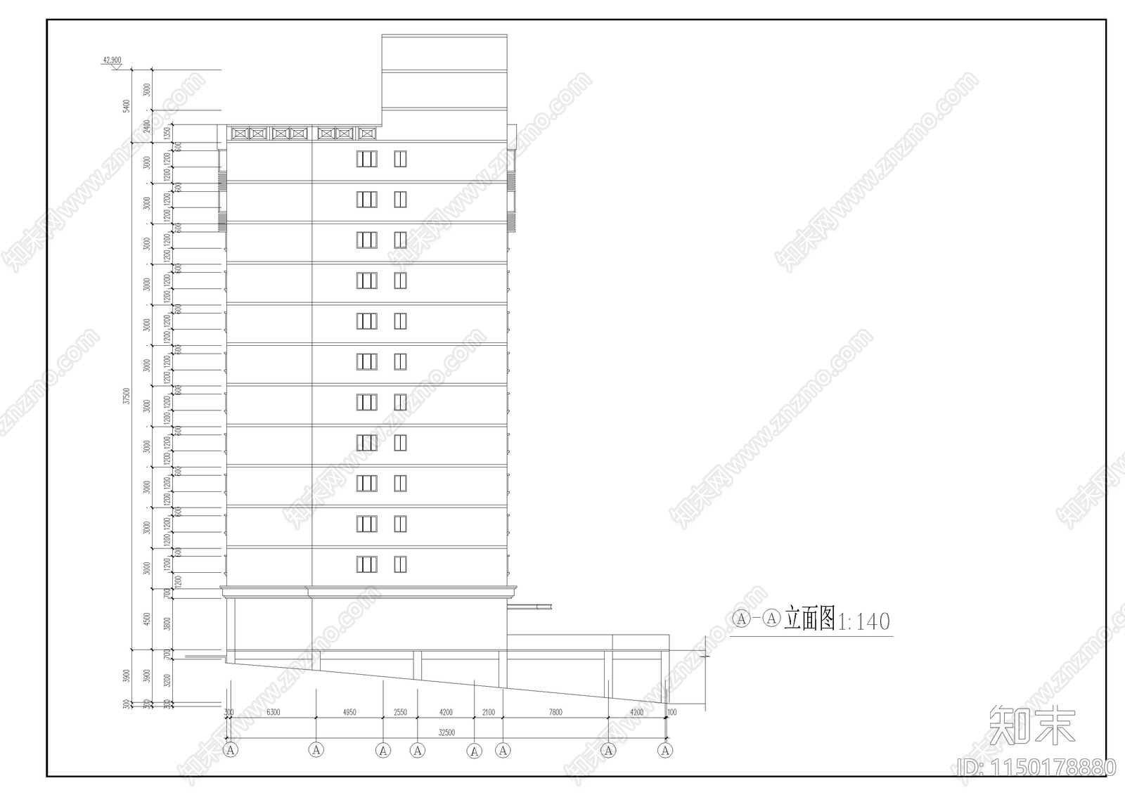 重庆中学教学楼建筑cad施工图下载【ID:1150178880】