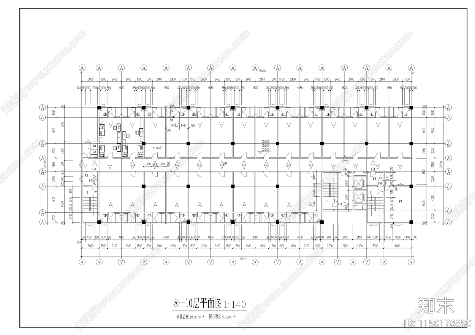 重庆中学教学楼建筑cad施工图下载【ID:1150178880】