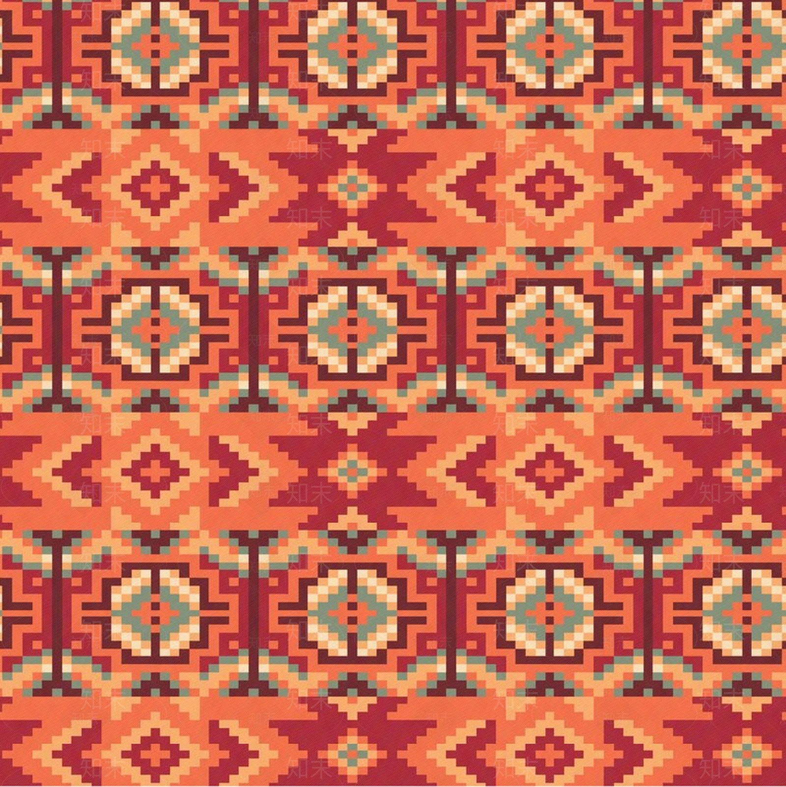 欧式红色花纹地毯贴图下载【ID:1150179297】