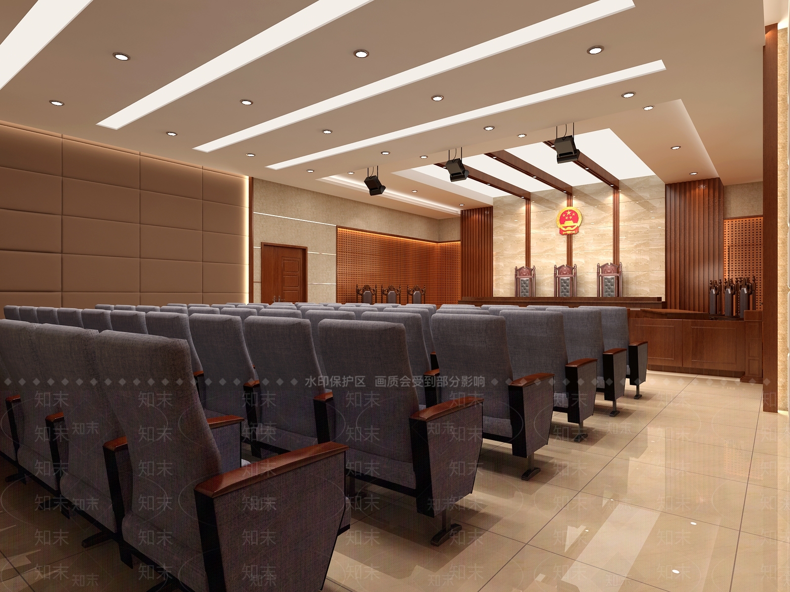 现代审判庭3D模型下载【ID:1150181509】
