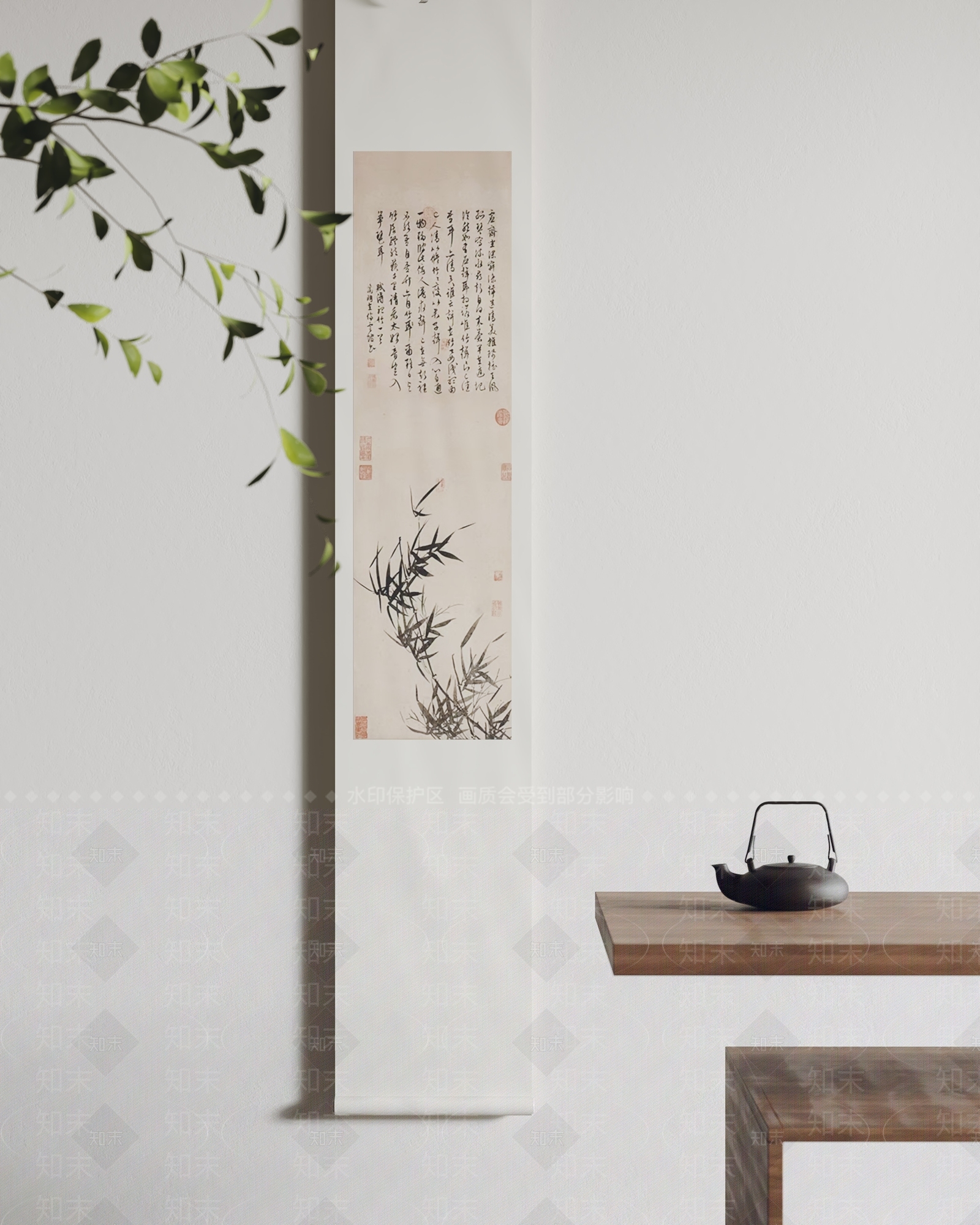 新中式卷轴3D模型下载【ID:1150182120】