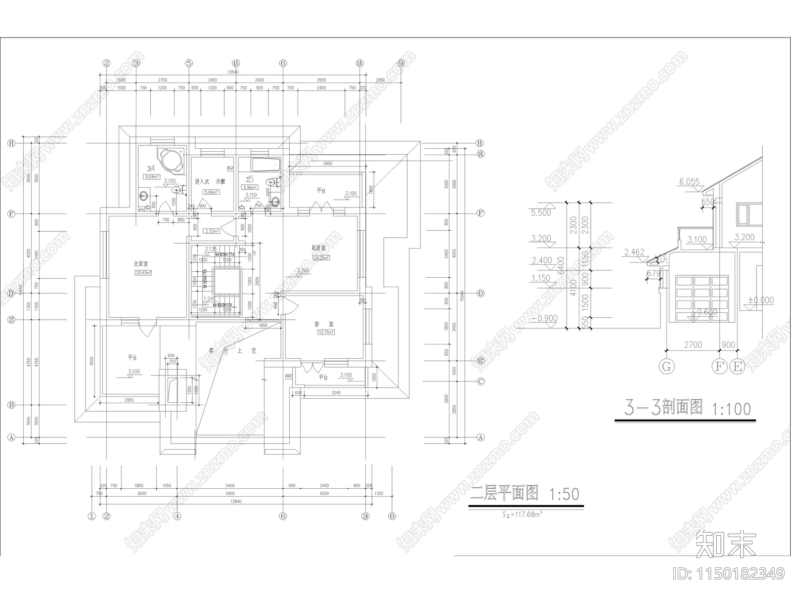 农村自建独栋别墅详图cad施工图下载【ID:1150182349】