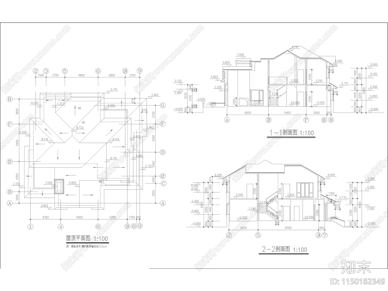 农村自建独栋别墅详图cad施工图下载【ID:1150182349】