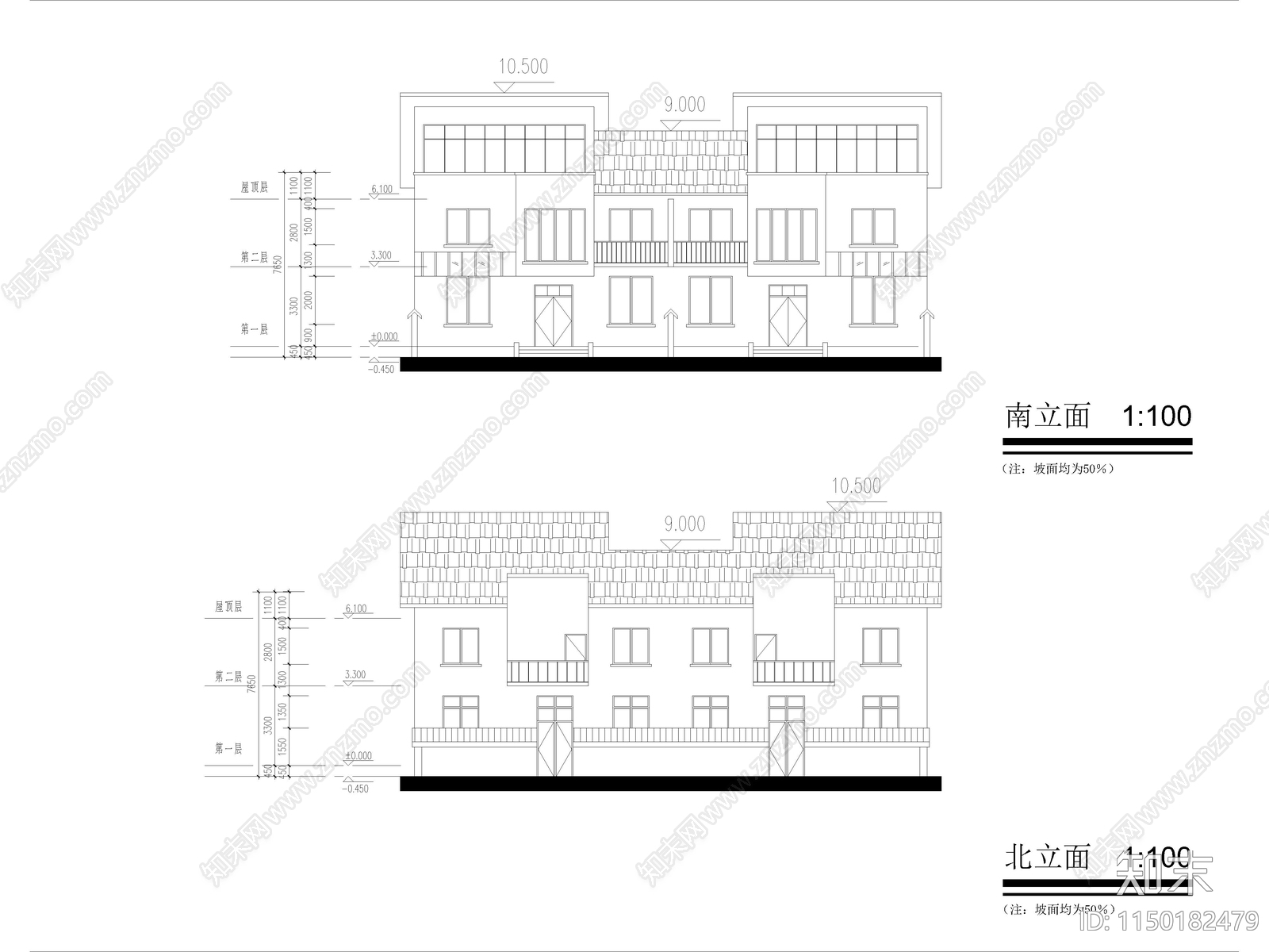 农村自建独栋别墅详图施工图下载【ID:1150182479】