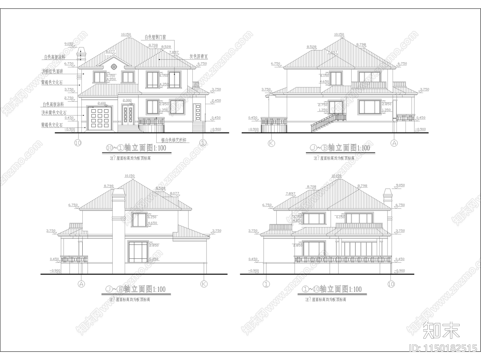 农村自建独栋别墅详图cad施工图下载【ID:1150182515】