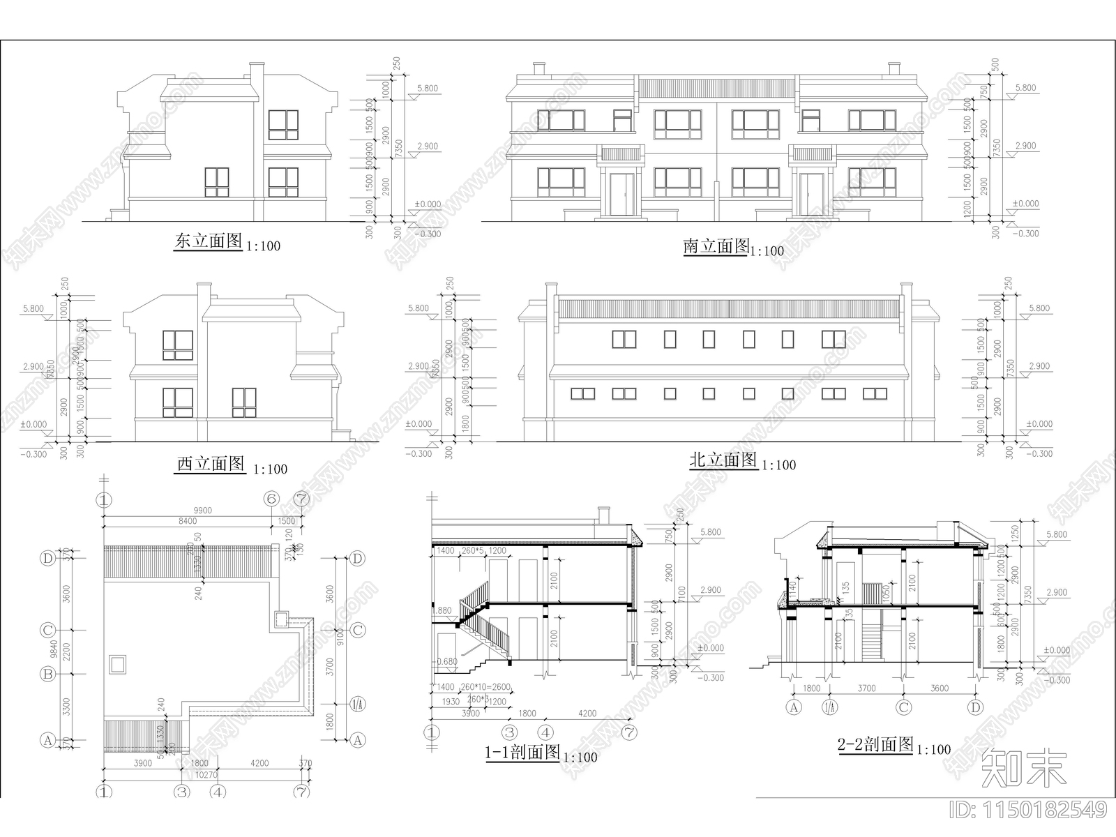 农村自建独栋别墅详图施工图下载【ID:1150182549】