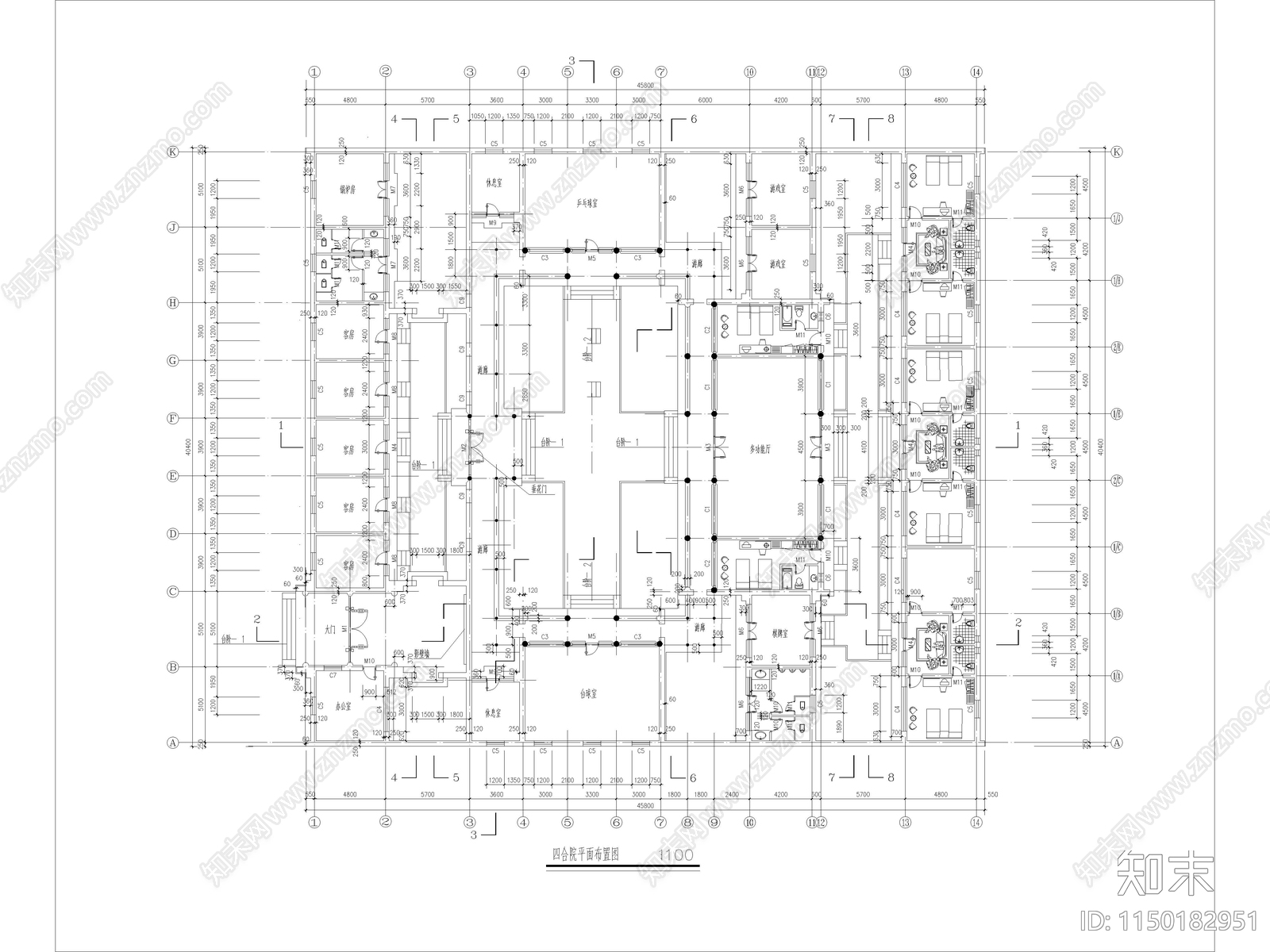 四合院建筑节点cad施工图下载【ID:1150182951】