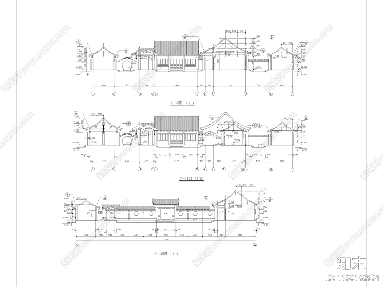 四合院建筑节点cad施工图下载【ID:1150182951】