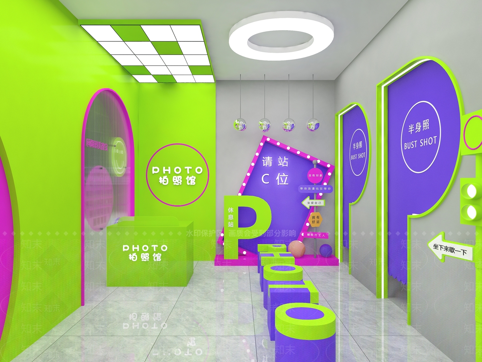 现代潮玩拍照馆3D模型下载【ID:1150189978】