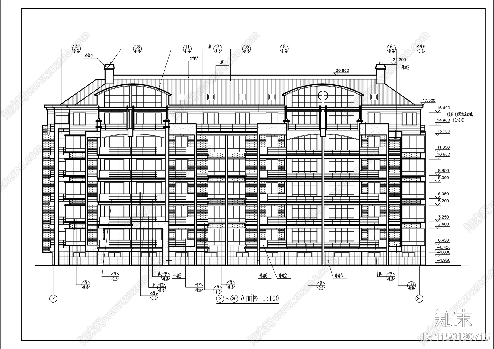 简中风格住宅建筑cad施工图下载【ID:1150190715】