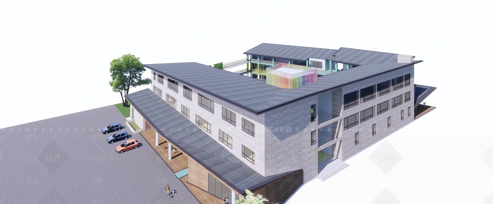 现代幼儿园建筑SU模型下载【ID:1150190719】