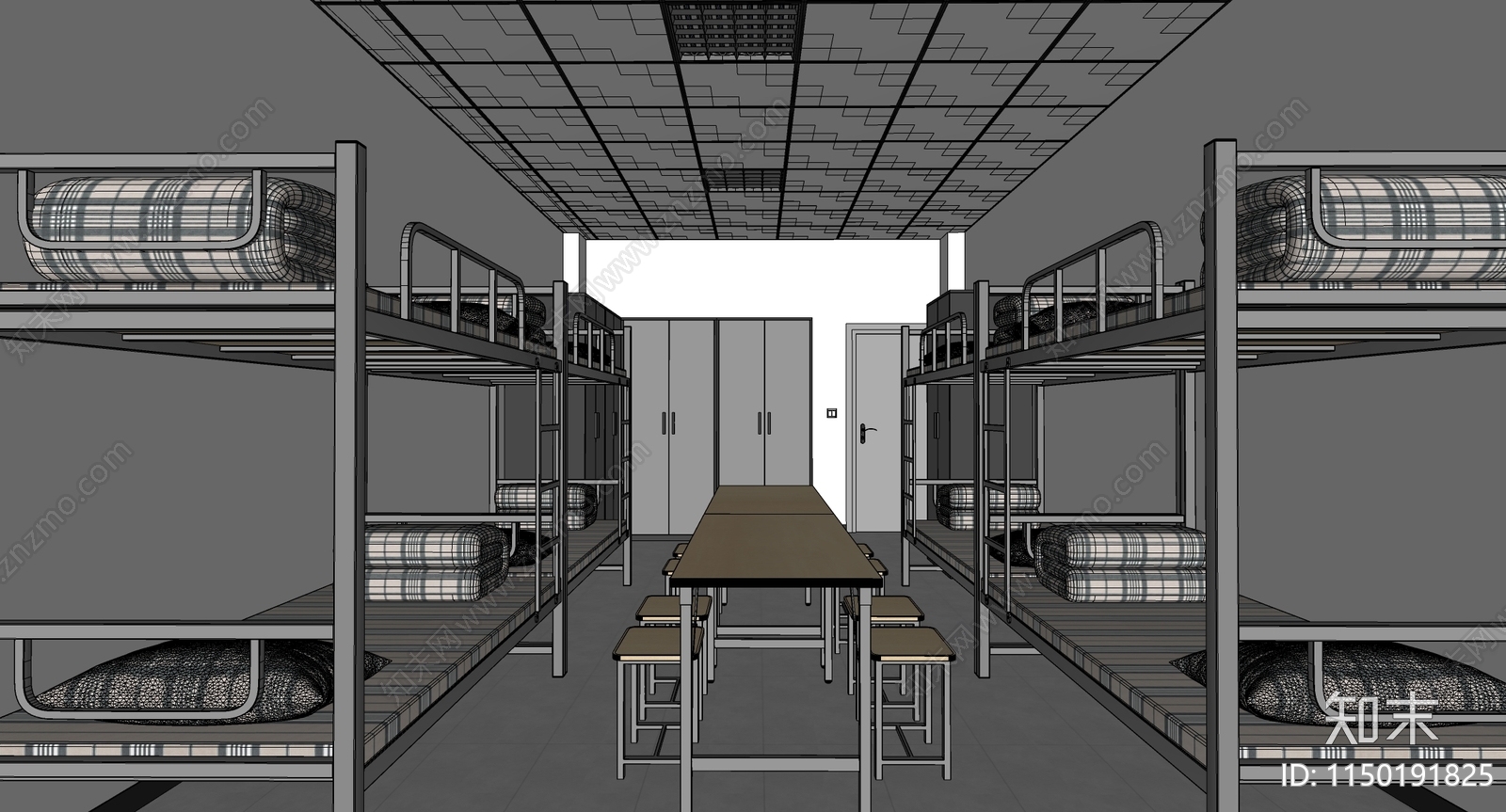 现代学生宿舍SU模型下载【ID:1150191825】