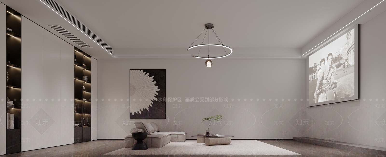 现代地下室影视厅3D模型下载【ID:1150192092】