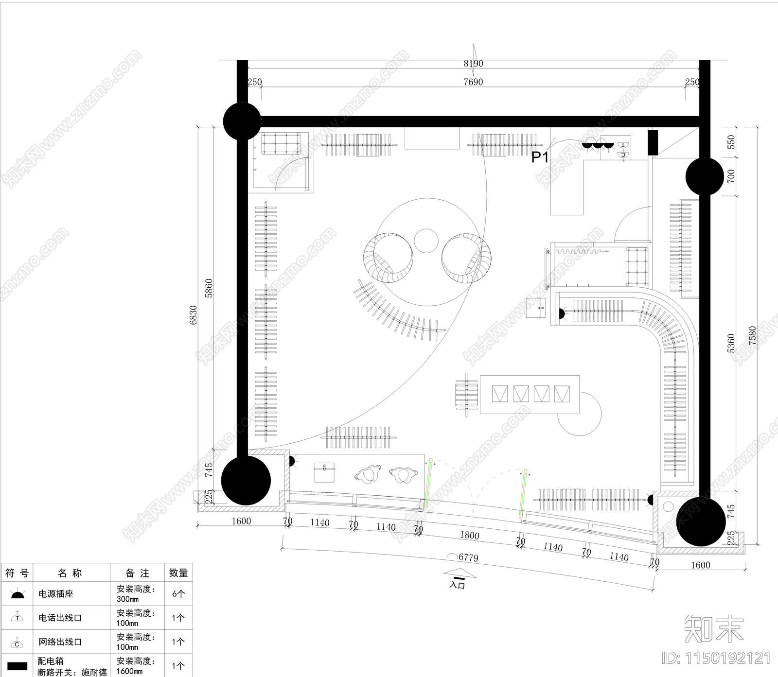 服装店cad施工图下载【ID:1150192121】