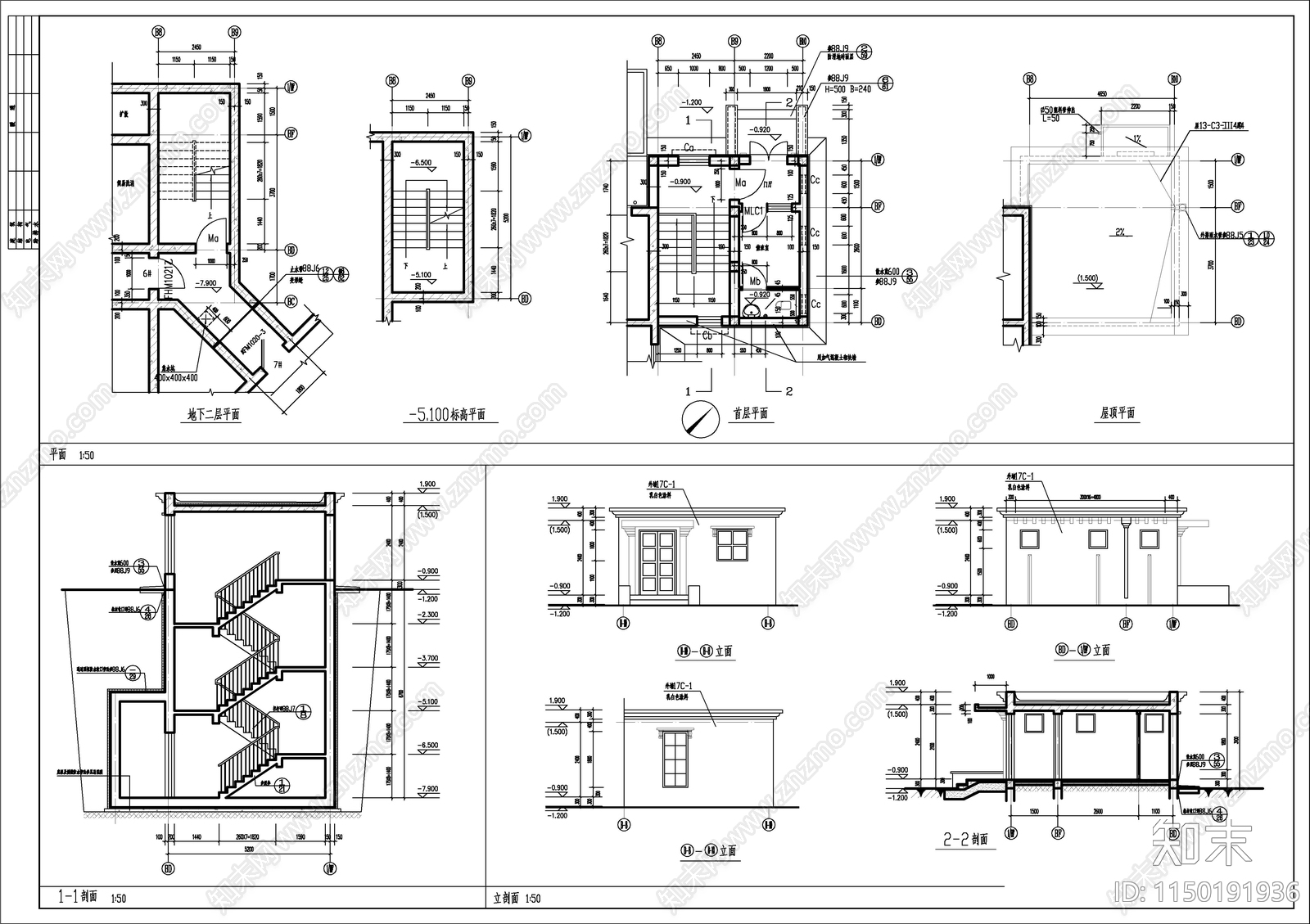 人防出入口设计建筑cad施工图下载【ID:1150191936】