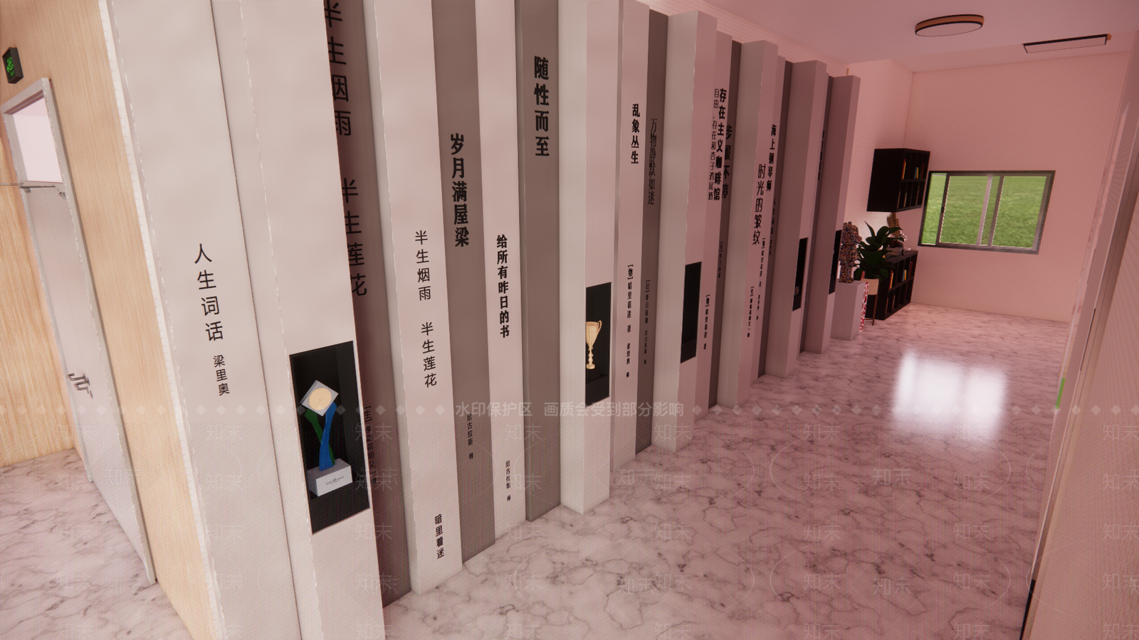 现代宿舍楼大厅3D模型下载【ID:1150193795】