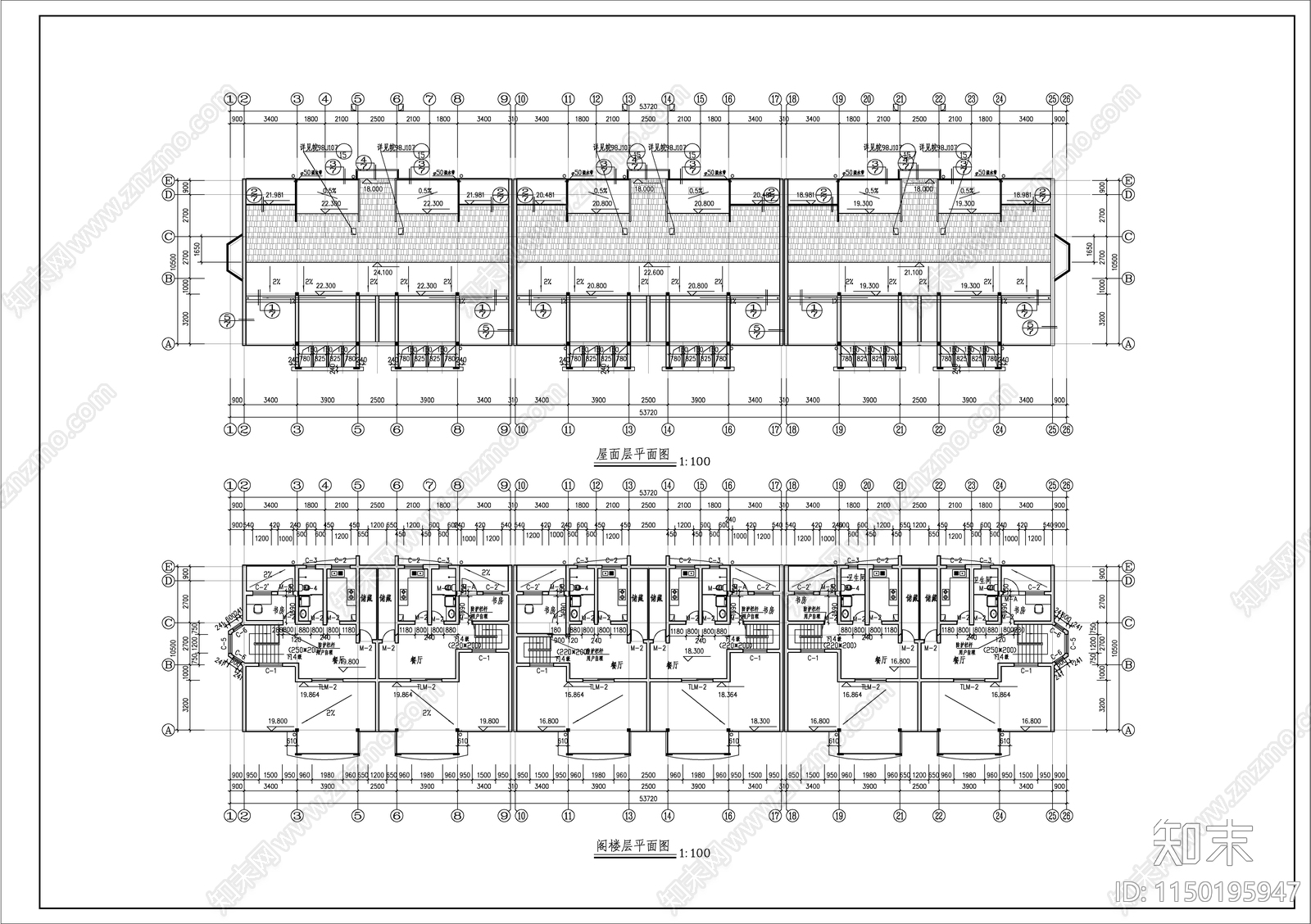 住宅建筑cad施工图下载【ID:1150195947】