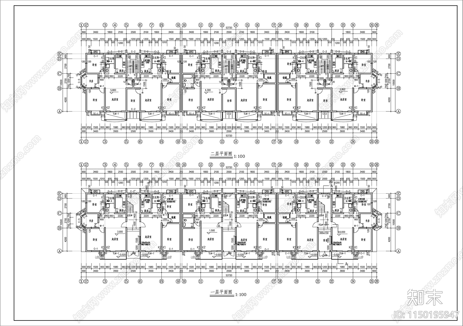 住宅建筑cad施工图下载【ID:1150195947】