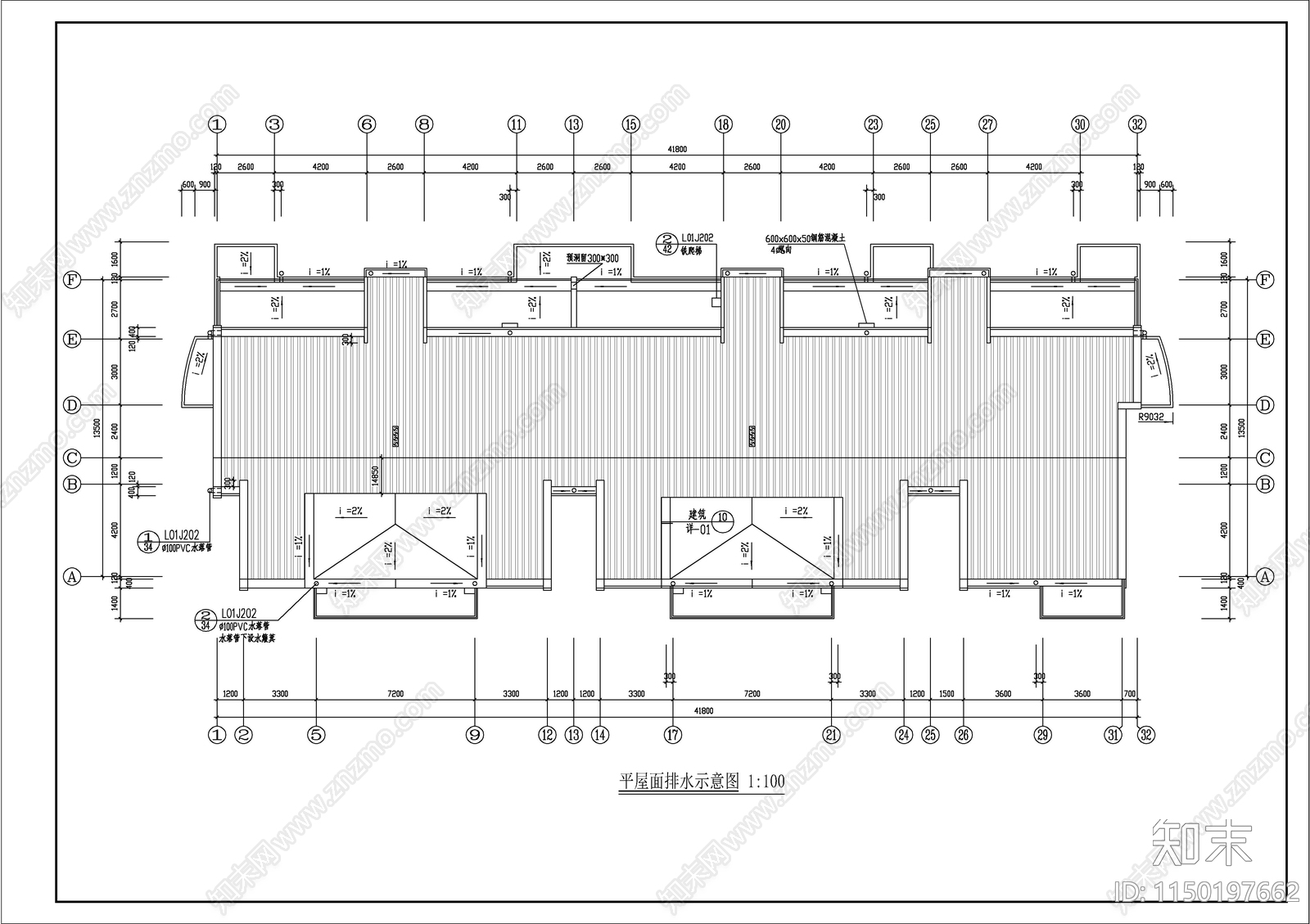 小区住宅楼六层建筑cad施工图下载【ID:1150197662】