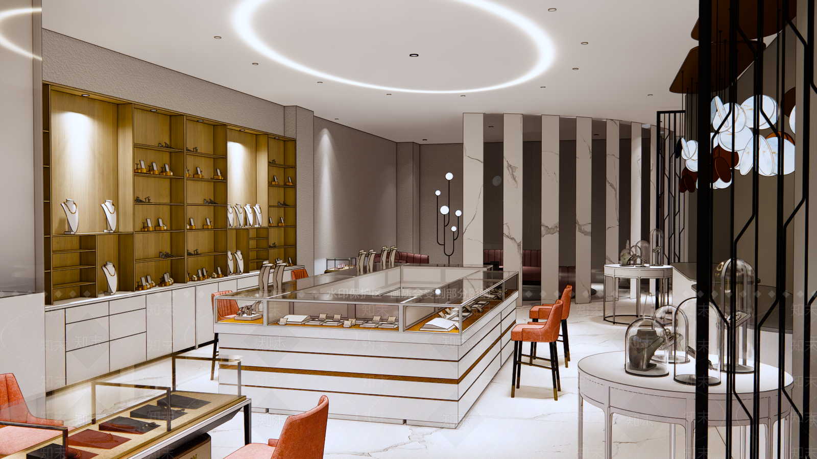 现代轻奢珠宝店SU模型下载【ID:1150237976】