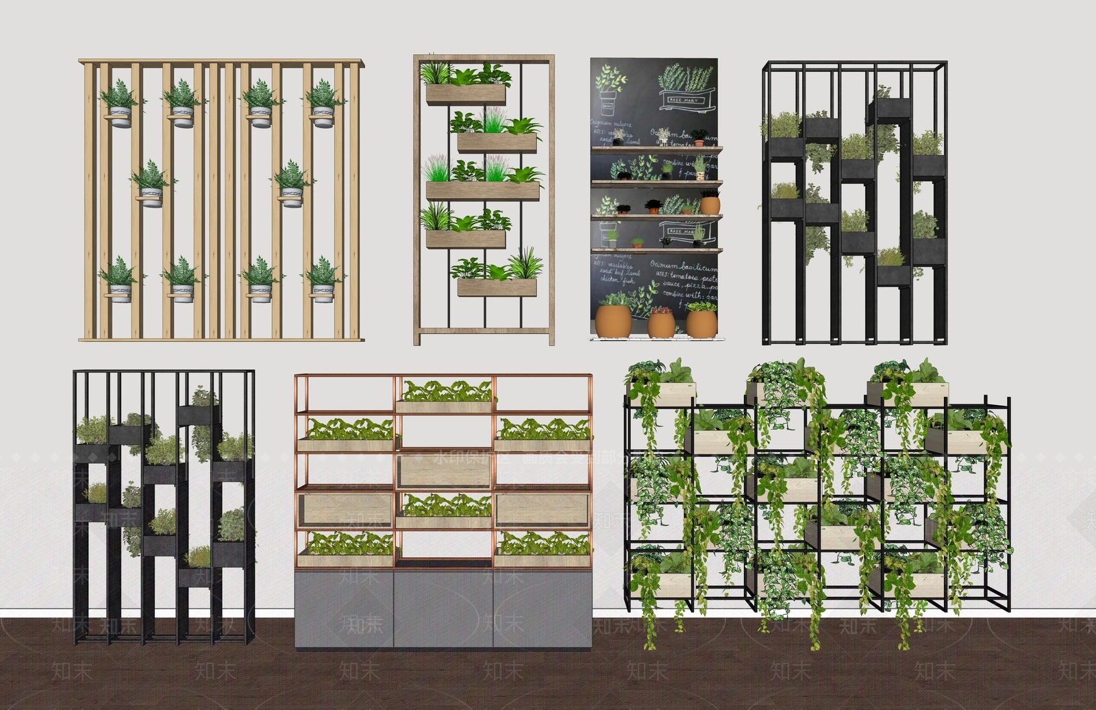 现代植物架SU模型下载【ID:1150198171】