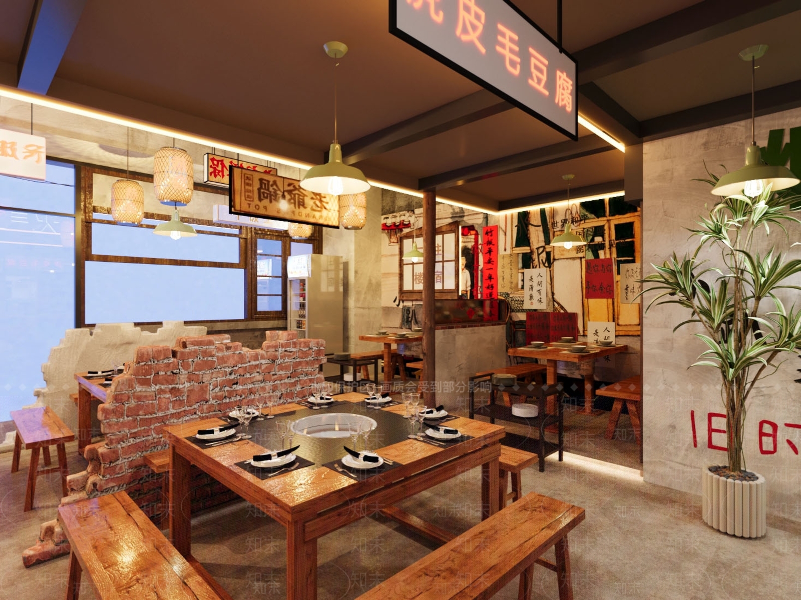 新中式火锅店3D模型下载【ID:1150199001】