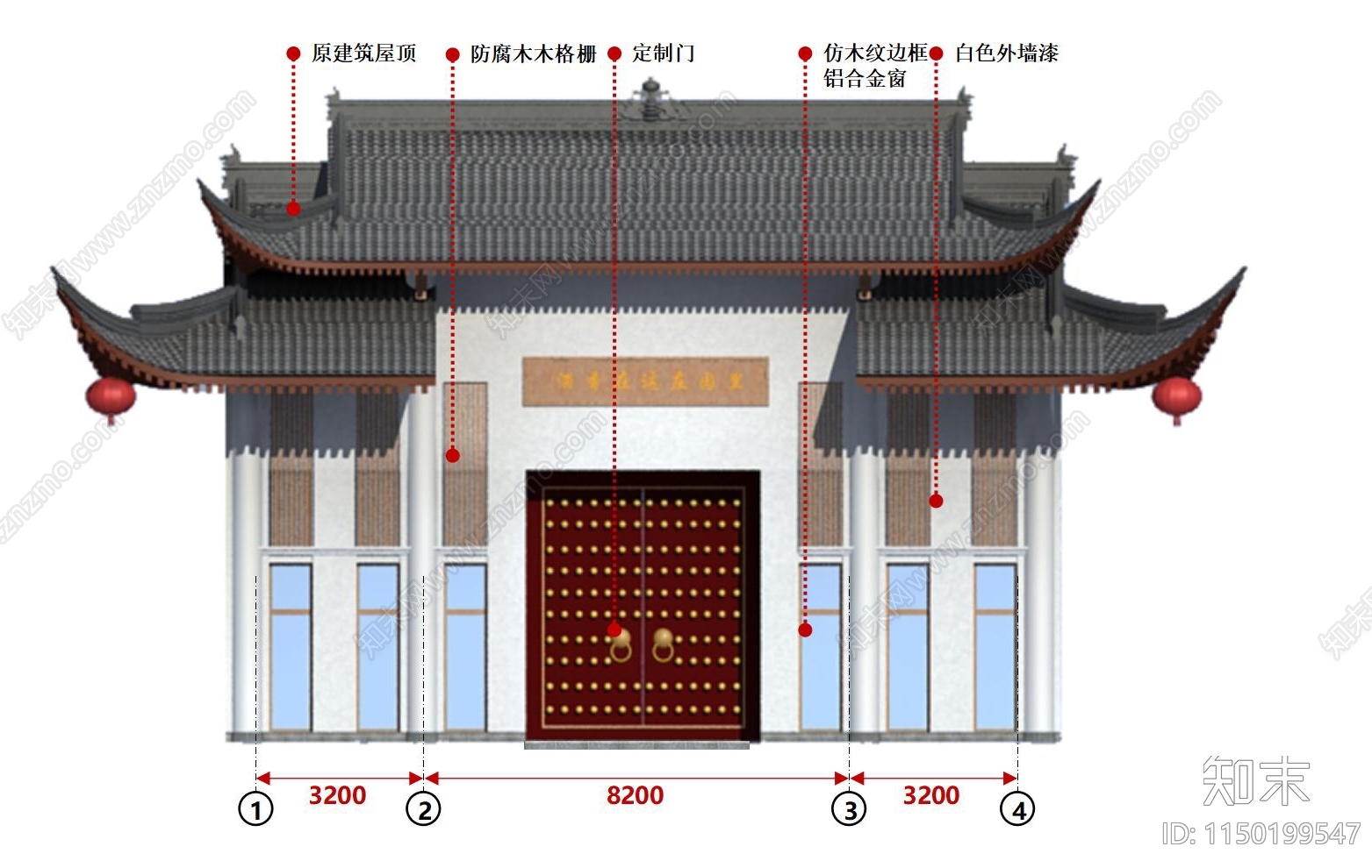 古建筑外立面设计施工图cad施工图下载【ID:1150199547】