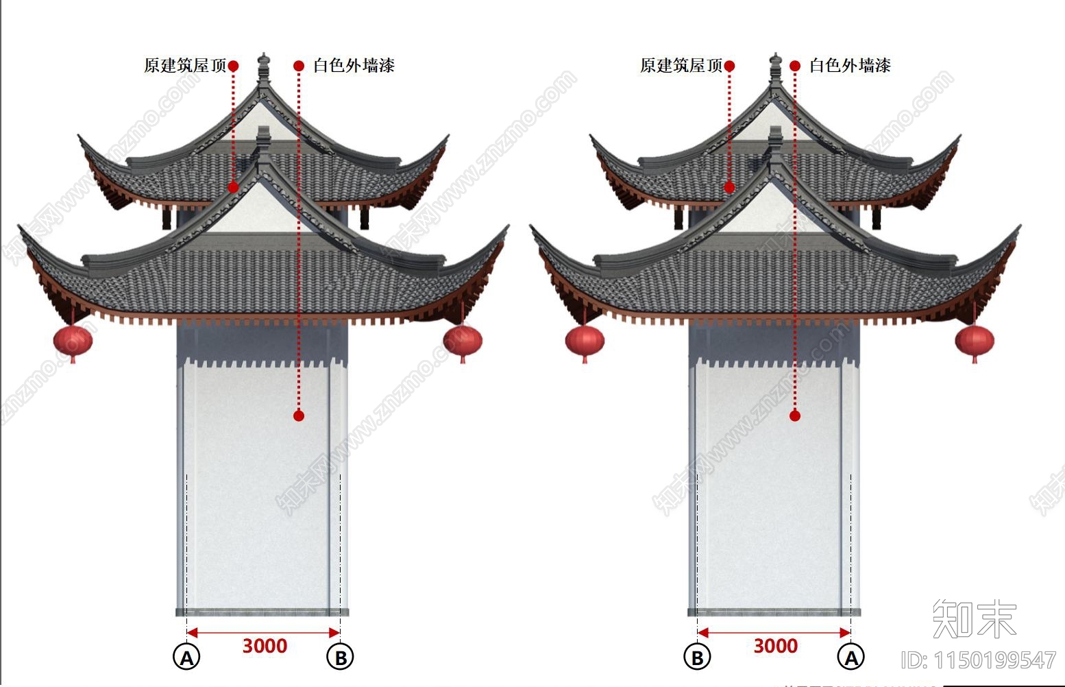 古建筑外立面设计施工图cad施工图下载【ID:1150199547】