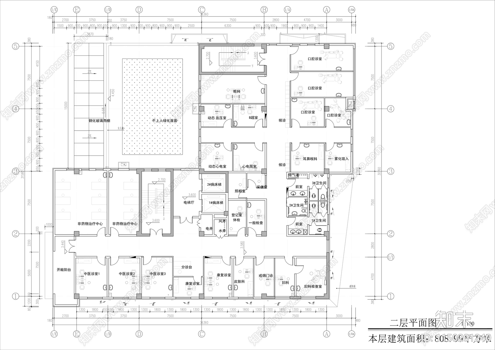 社区卫生医院平面图cad施工图下载【ID:1150201240】