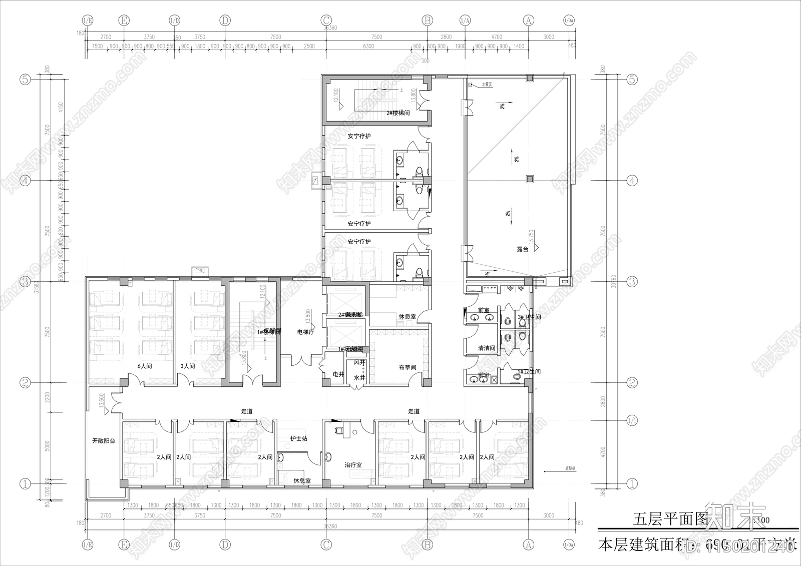 社区卫生医院平面图cad施工图下载【ID:1150201240】