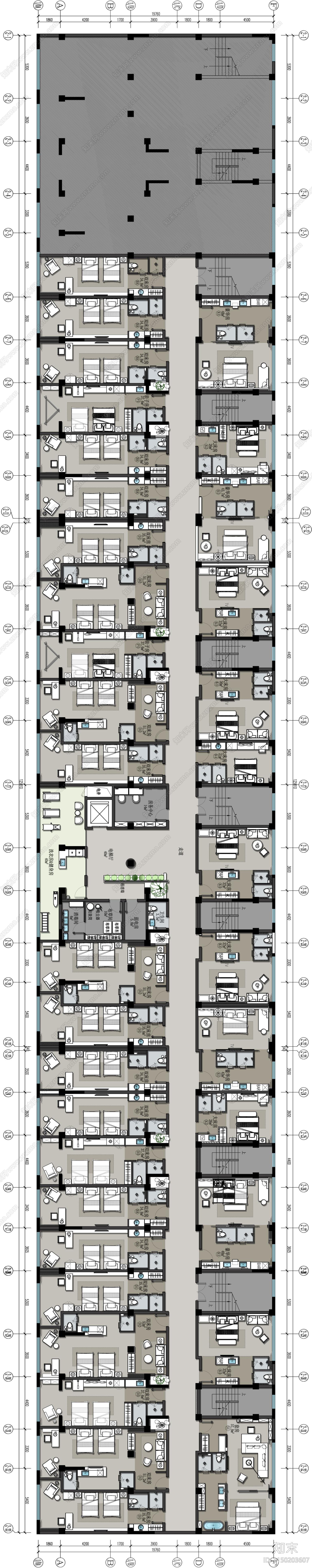 凤凰酒店客房平面布置图施工图下载【ID:1150203607】