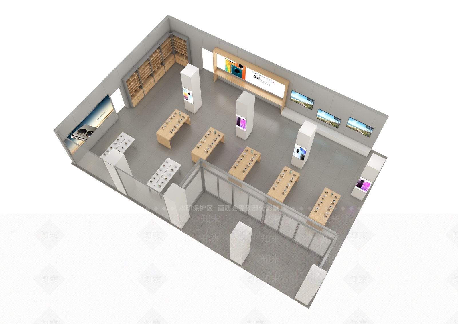现代华为手机店3D模型下载【ID:1150209263】