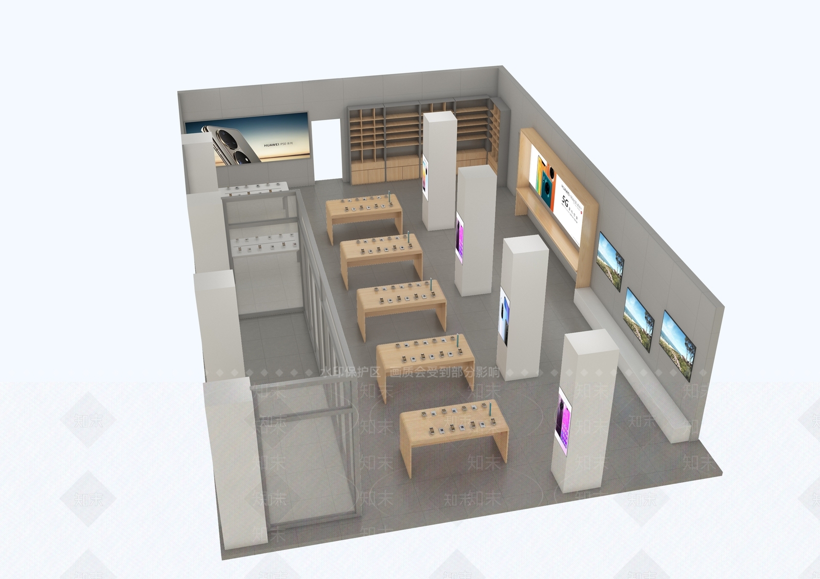 现代华为手机店3D模型下载【ID:1150209263】