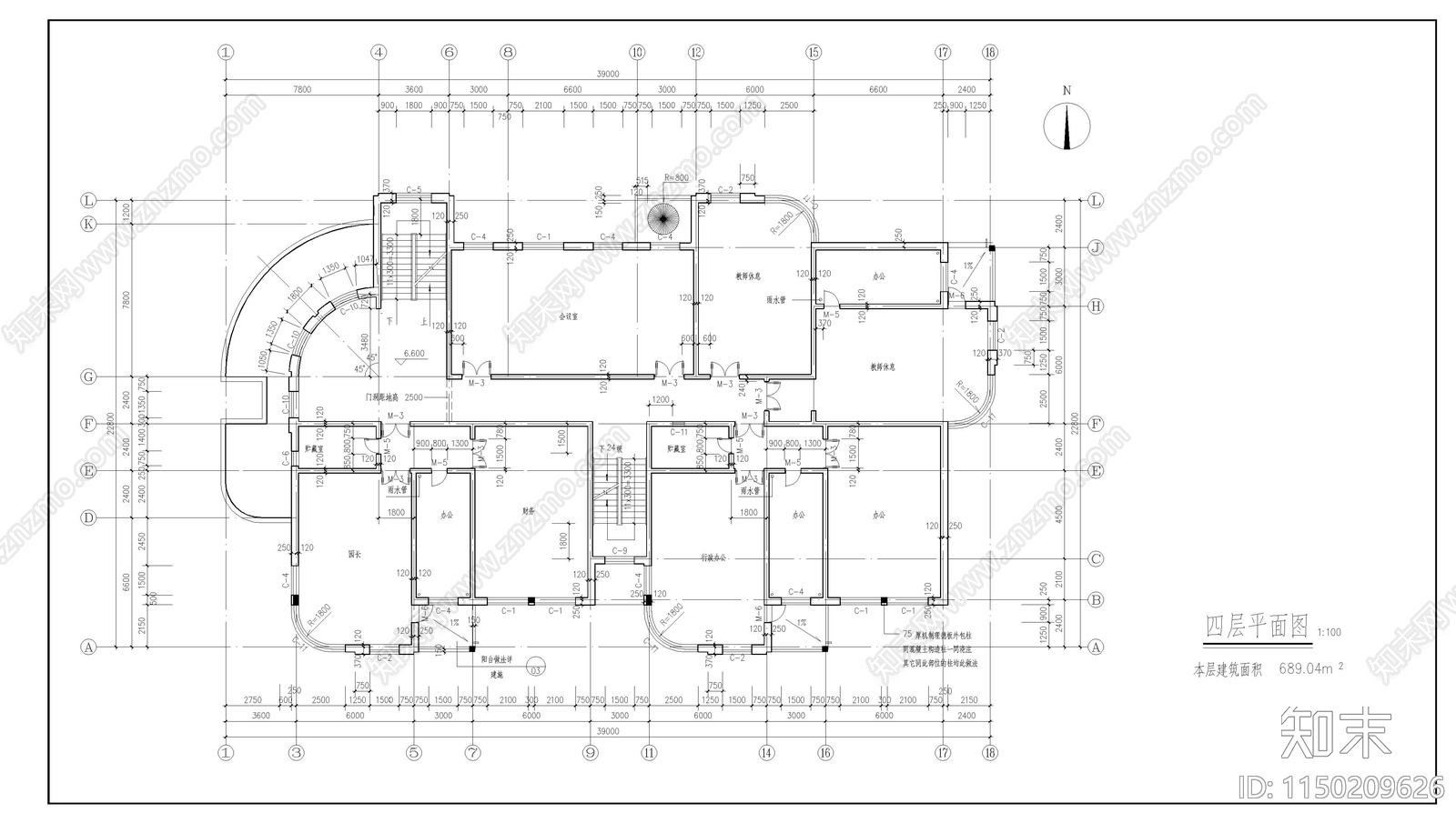 9班幼儿园cad施工图下载【ID:1150209626】