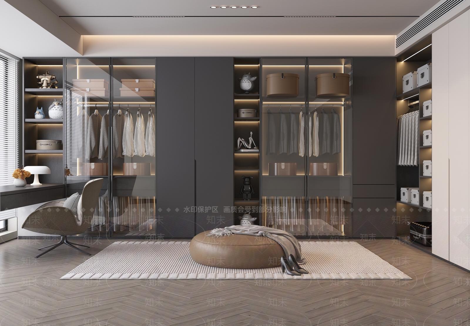 现代衣帽间3D模型下载【ID:1150211300】