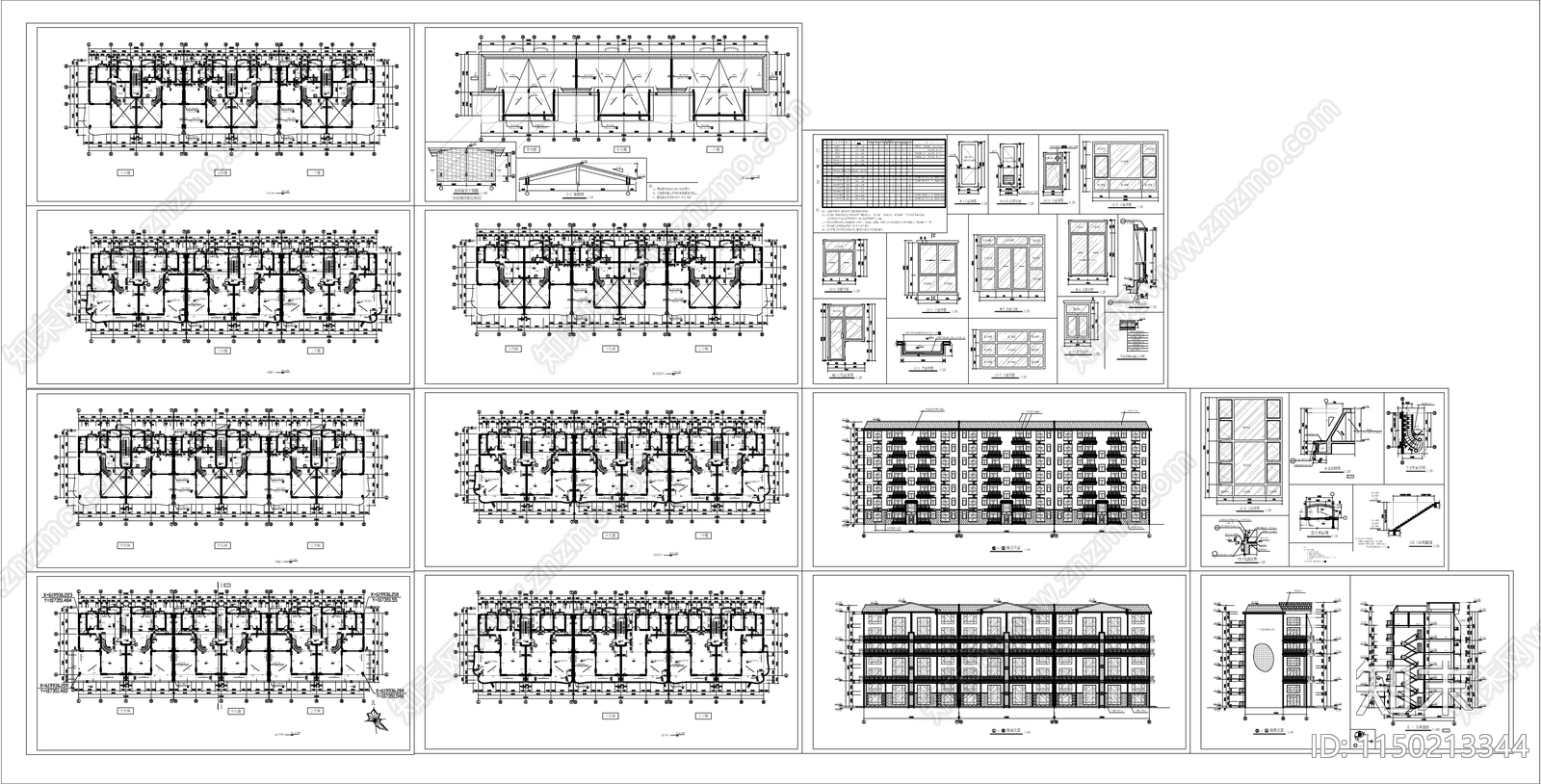 某商品房住宅建筑cad施工图下载【ID:1150213344】