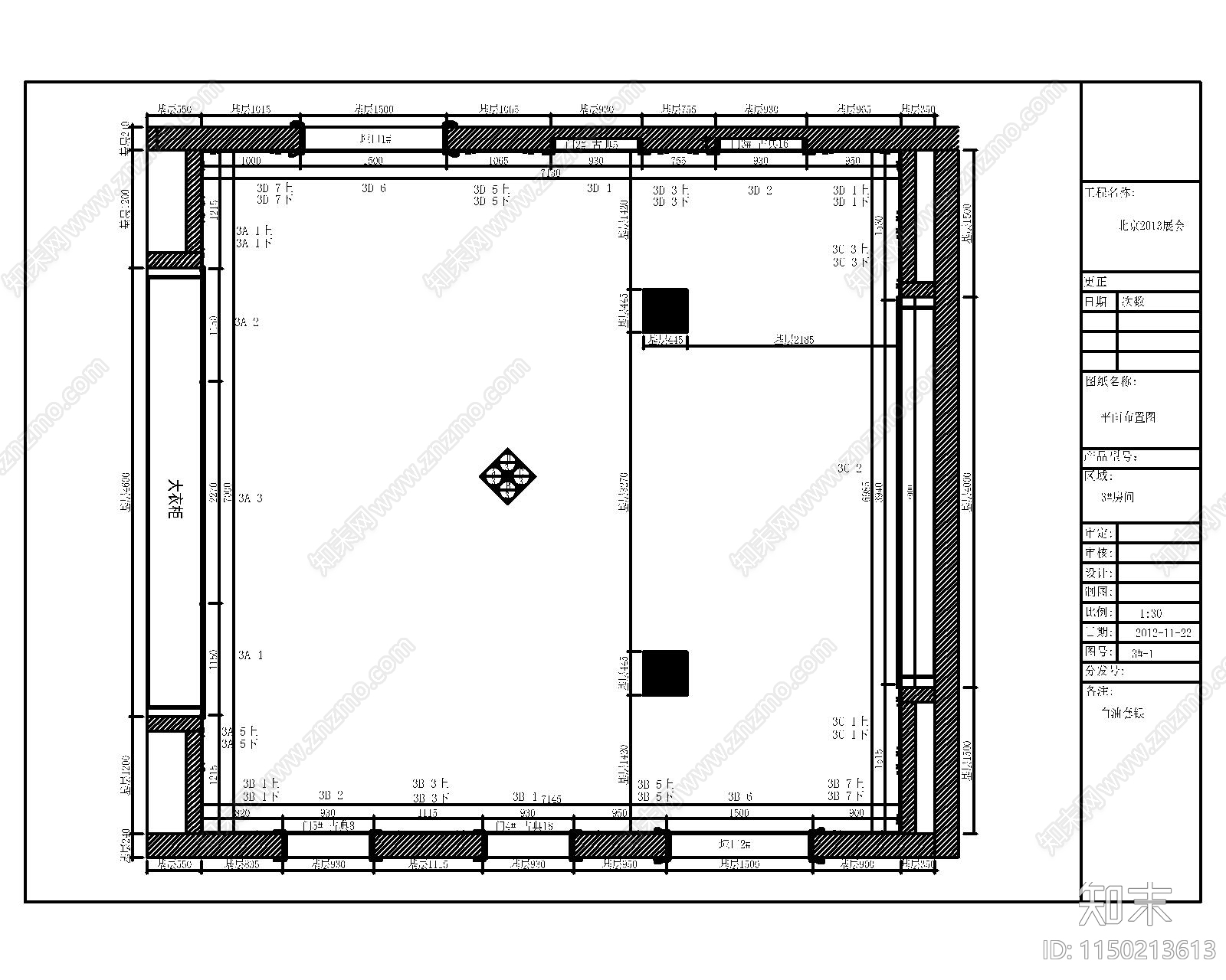 北京居然之家法式墙板节点cad施工图下载【ID:1150213613】