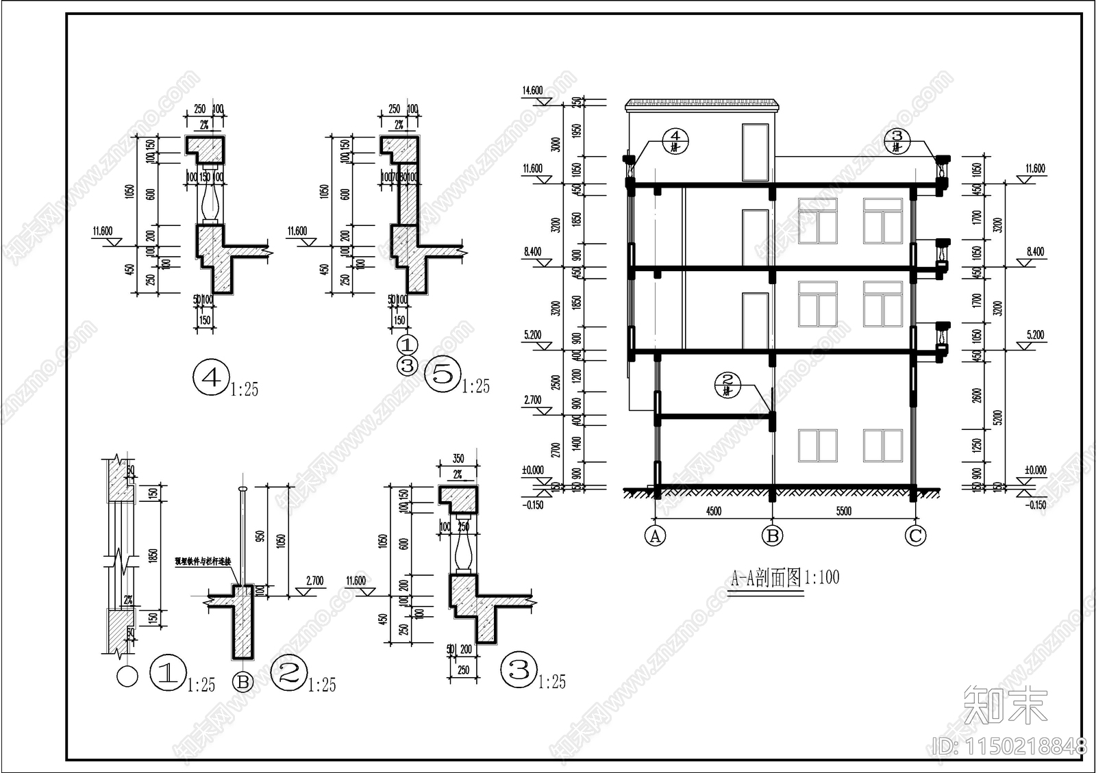 私人自建房建筑cad施工图下载【ID:1150218848】