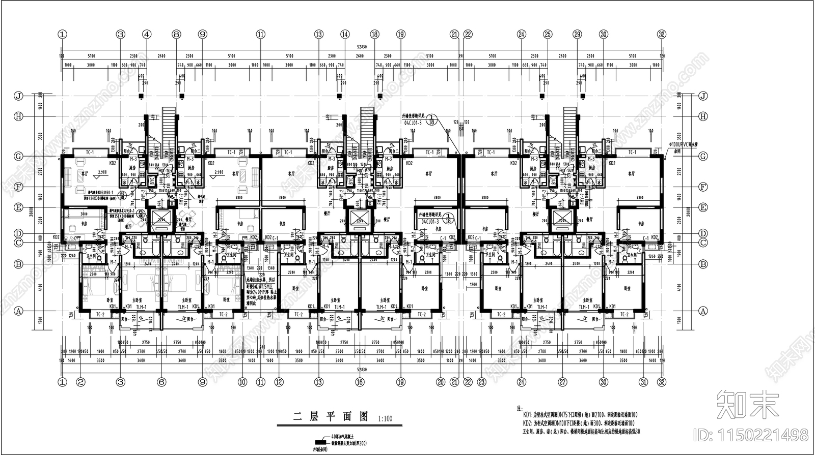 小高层住宅建筑cad施工图下载【ID:1150221498】