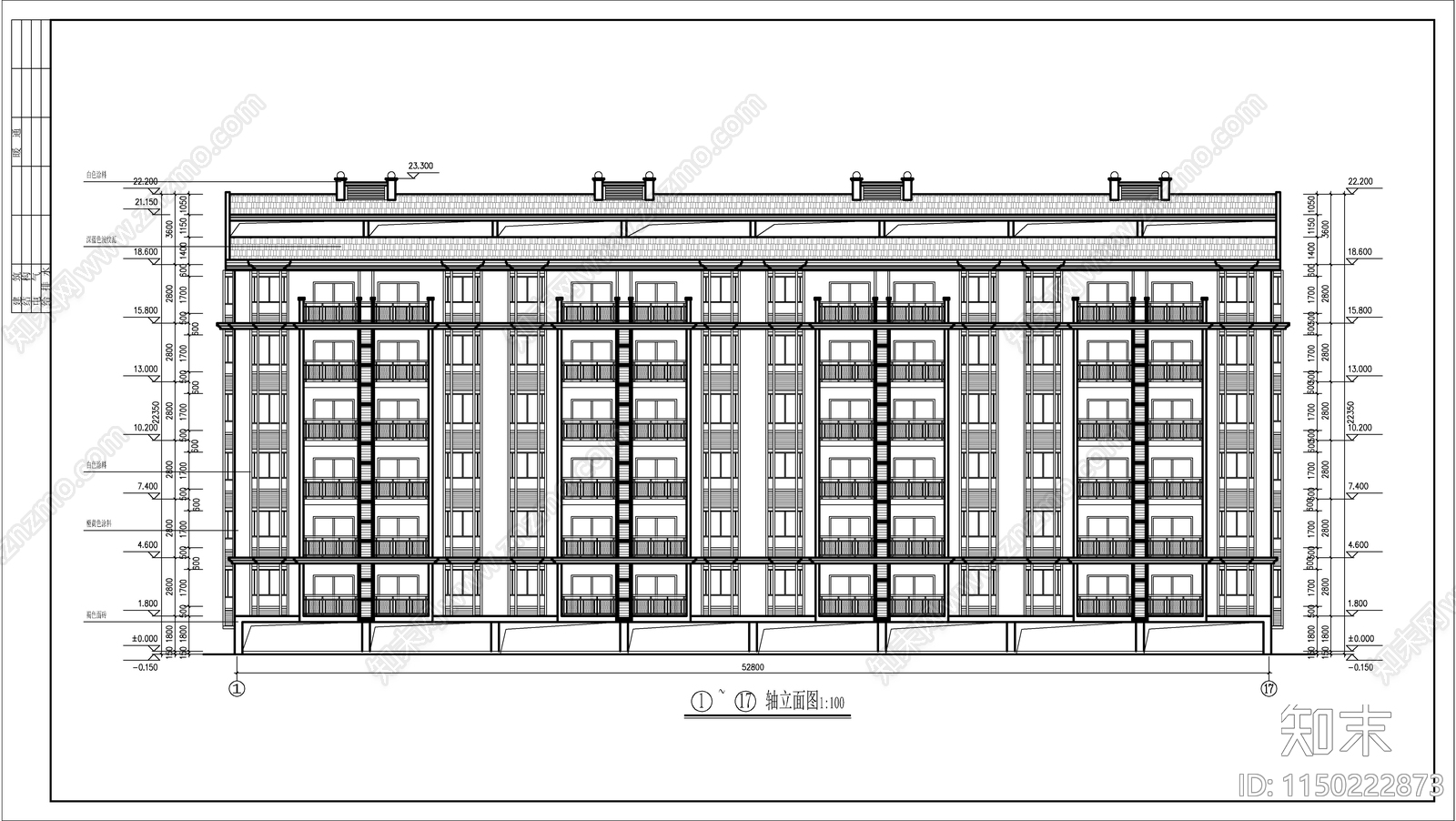 小区住宅建筑cad施工图下载【ID:1150222873】