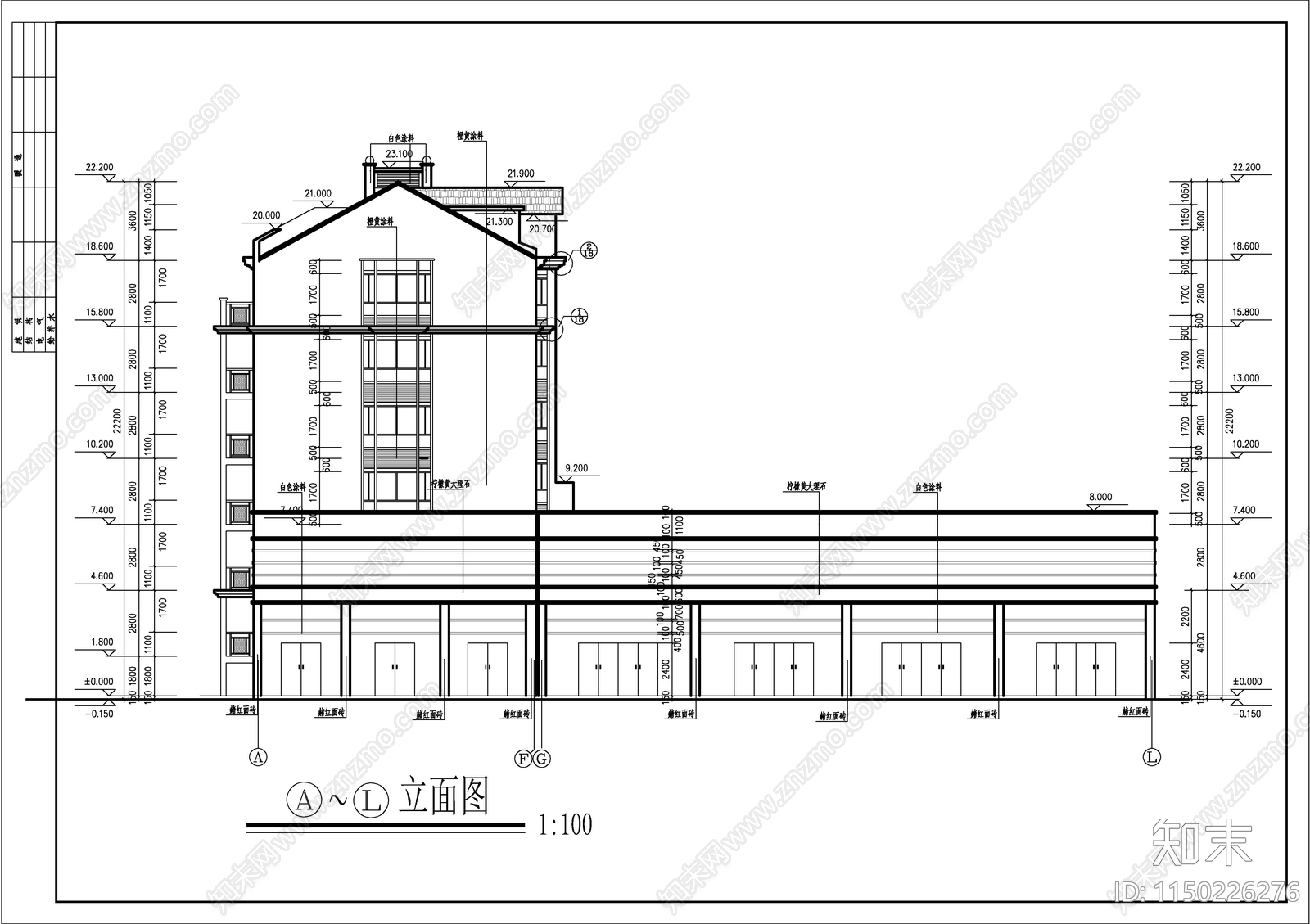 住宅建筑cad施工图下载【ID:1150226276】